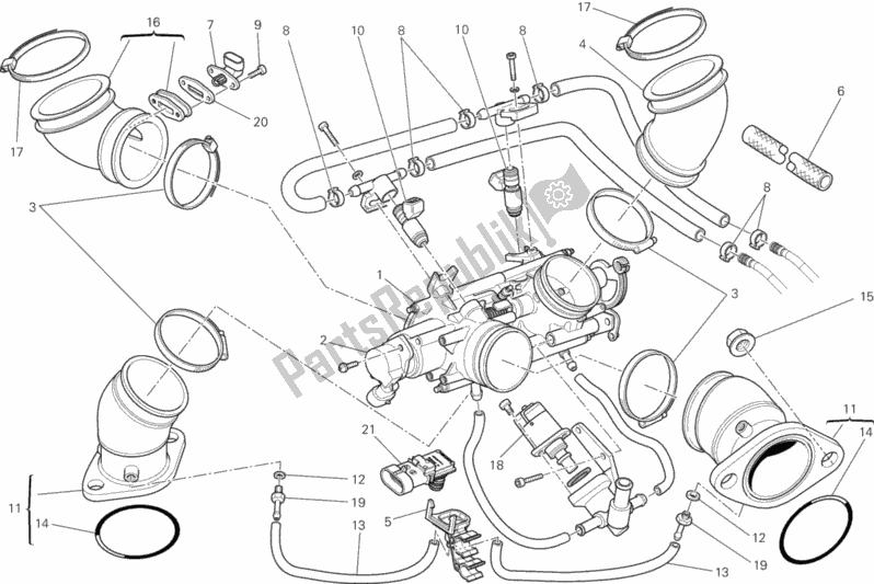 Todas as partes de Corpo Do Acelerador do Ducati Monster 795-Thai 2013